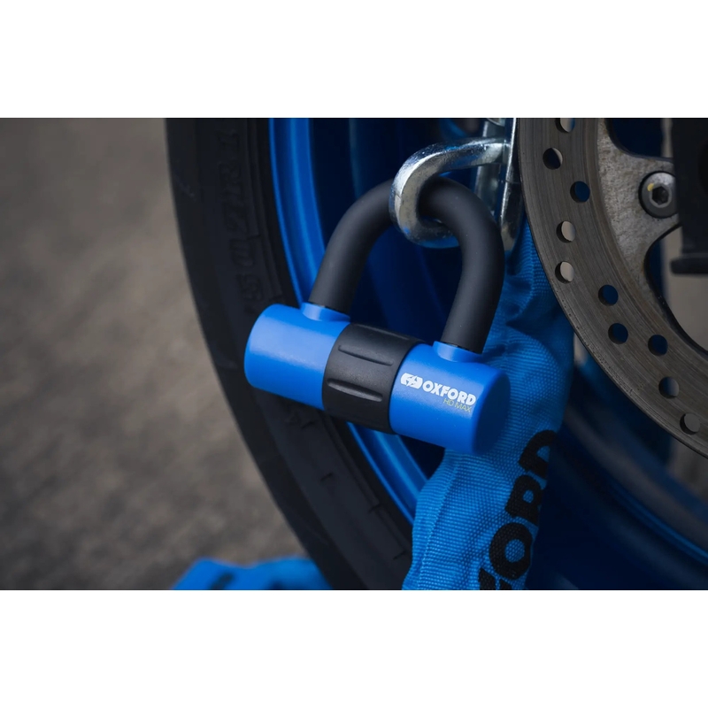 Lucchetto a catena per moto Oxford HD - edizione limitata blu