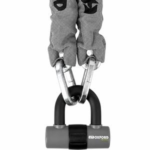 Lucchetto a catena per moto Oxford HD - edizione limitata grigia