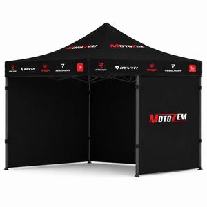 Tenda da corsa MotoZem con pareti laterali, nera