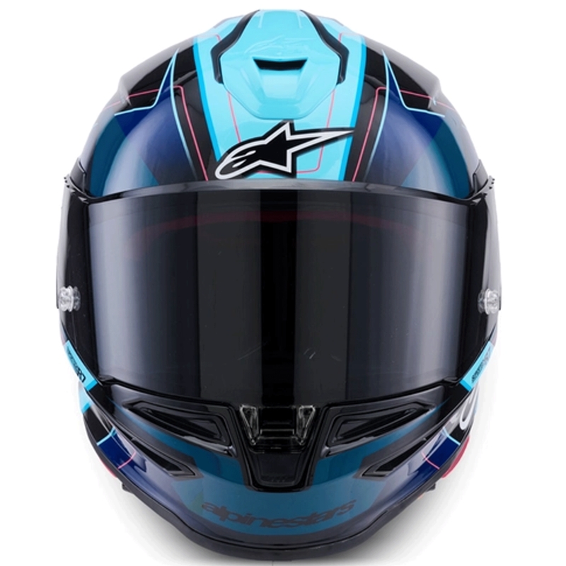 Casco integrale da moto Alpinestars S-R7 Kinetis nero-blu-fluo rosa-bianco