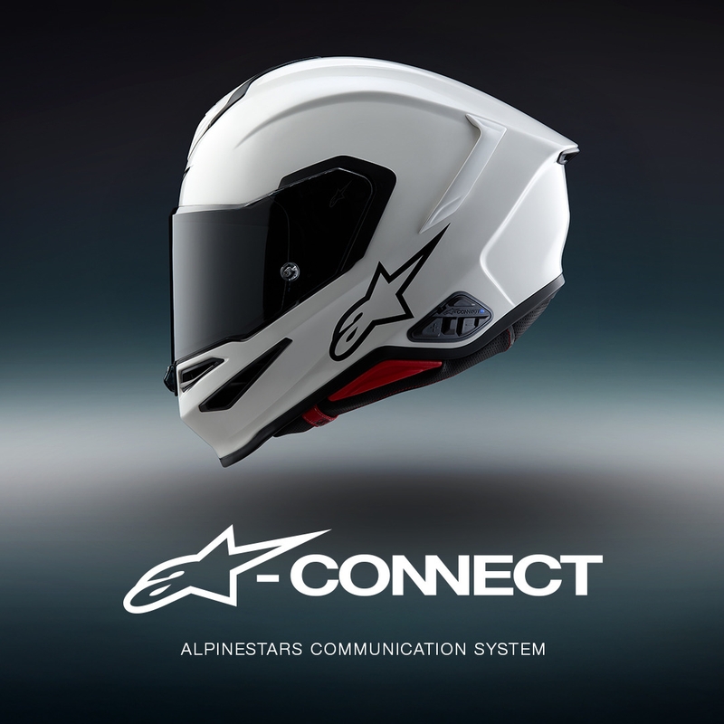 Interfono Bluetooth per moto Alpinestars A-CONNECT, sistema nero.