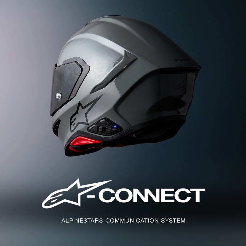 Interfono Bluetooth per moto Alpinestars A-CONNECT, sistema nero.