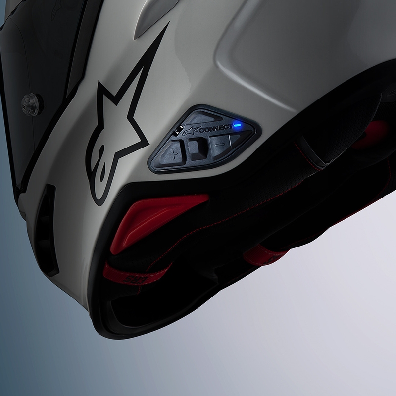 Interfono Bluetooth per moto Alpinestars A-CONNECT, sistema nero.