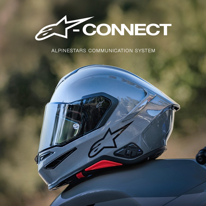 Interfono Bluetooth per moto Alpinestars A-CONNECT, sistema nero.