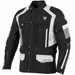 Giacca da motociclista Street Racer Hilax nera-grigio chiaro