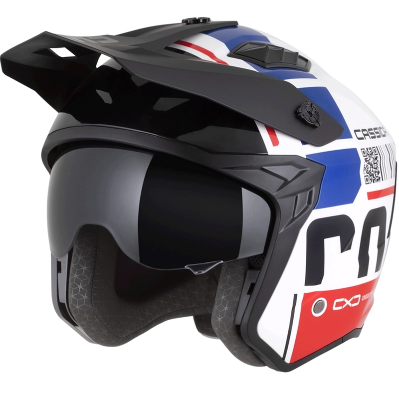 Casco modulare da moto Cassida Cross Country Code bianco-rosso-blu-nero