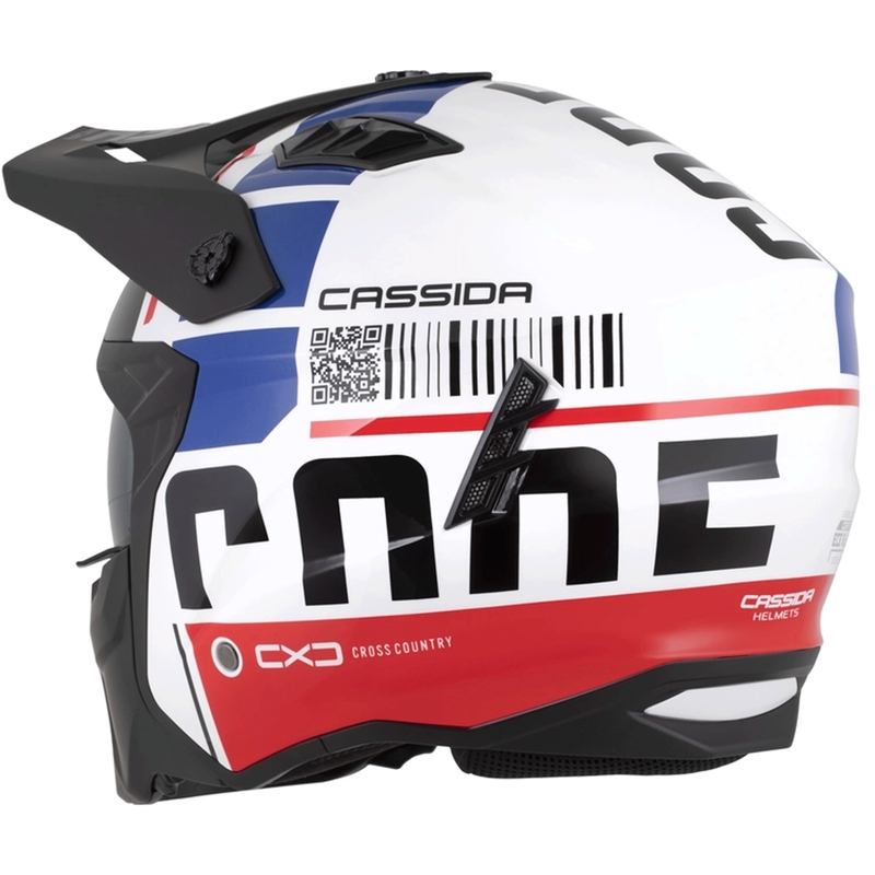Casco modulare da moto Cassida Cross Country Code bianco-rosso-blu-nero