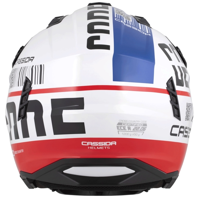 Casco modulare da moto Cassida Cross Country Code bianco-rosso-blu-nero