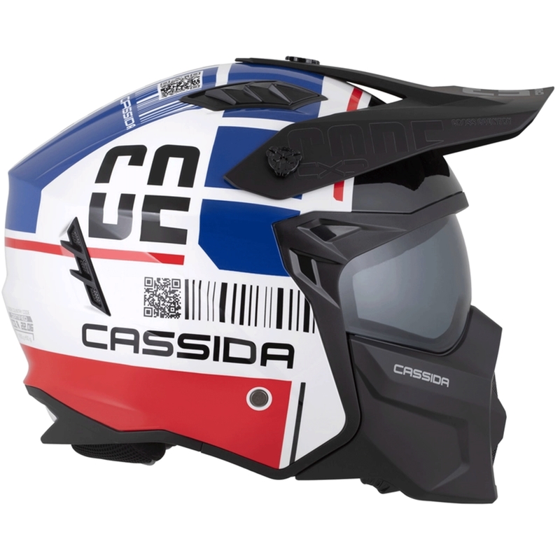 Casco modulare da moto Cassida Cross Country Code bianco-rosso-blu-nero