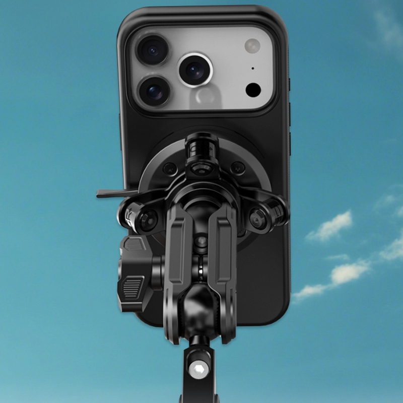 Supporto per telefono da manubrio per moto con smorzatore di vibrazioni in poliammide 3D GRxplore MT6 nero