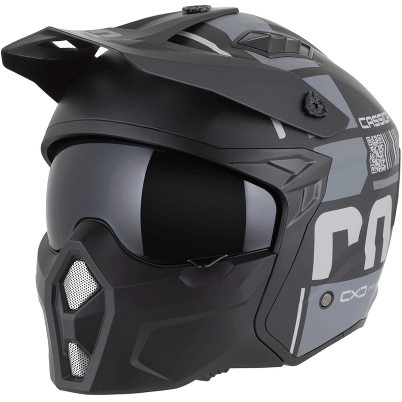 Casco modulare da moto Cassida Cross Country Code nero opaco-grigio scuro-grigio chiaro