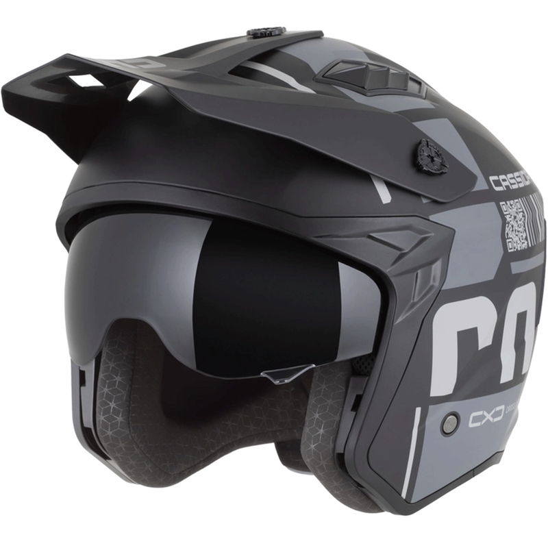 Casco modulare da moto Cassida Cross Country Code nero opaco-grigio scuro-grigio chiaro