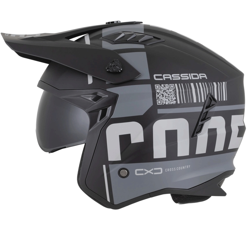 Casco modulare da moto Cassida Cross Country Code nero opaco-grigio scuro-grigio chiaro