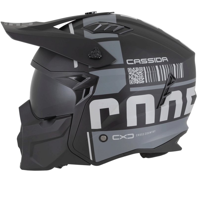Casco modulare da moto Cassida Cross Country Code nero opaco-grigio scuro-grigio chiaro