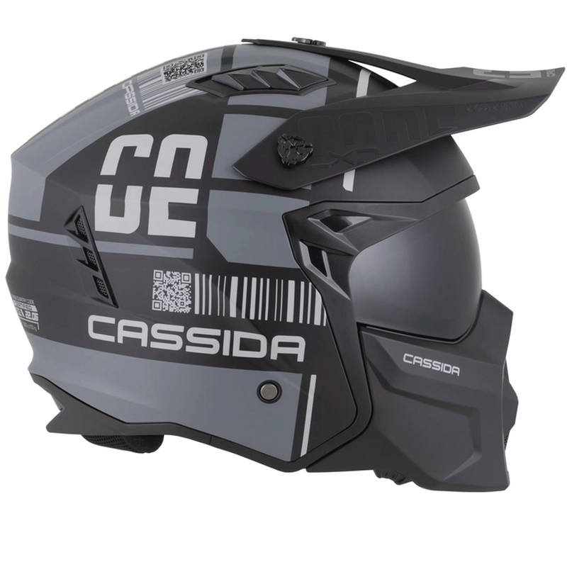 Casco modulare da moto Cassida Cross Country Code nero opaco-grigio scuro-grigio chiaro