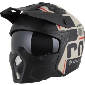 Casco modulare da moto Cassida Cross Country Code sabbia opaca-nero-rosso
