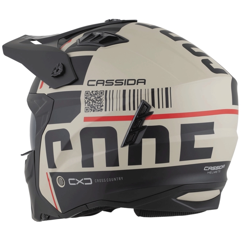 Casco modulare da moto Cassida Cross Country Code sabbia opaca-nero-rosso