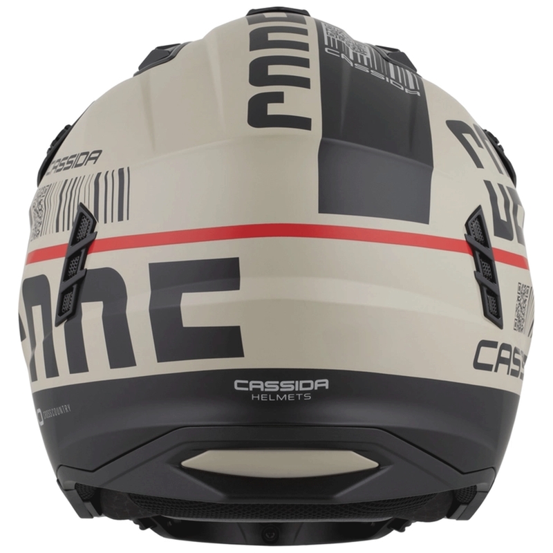 Casco modulare da moto Cassida Cross Country Code sabbia opaca-nero-rosso