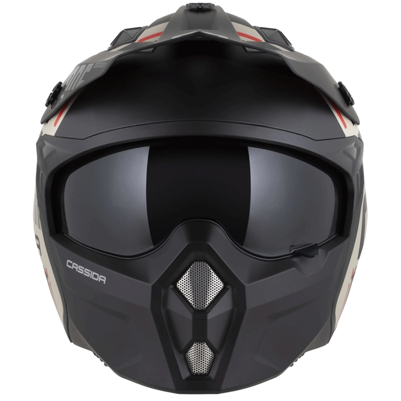 Casco modulare da moto Cassida Cross Country Code sabbia opaca-nero-rosso