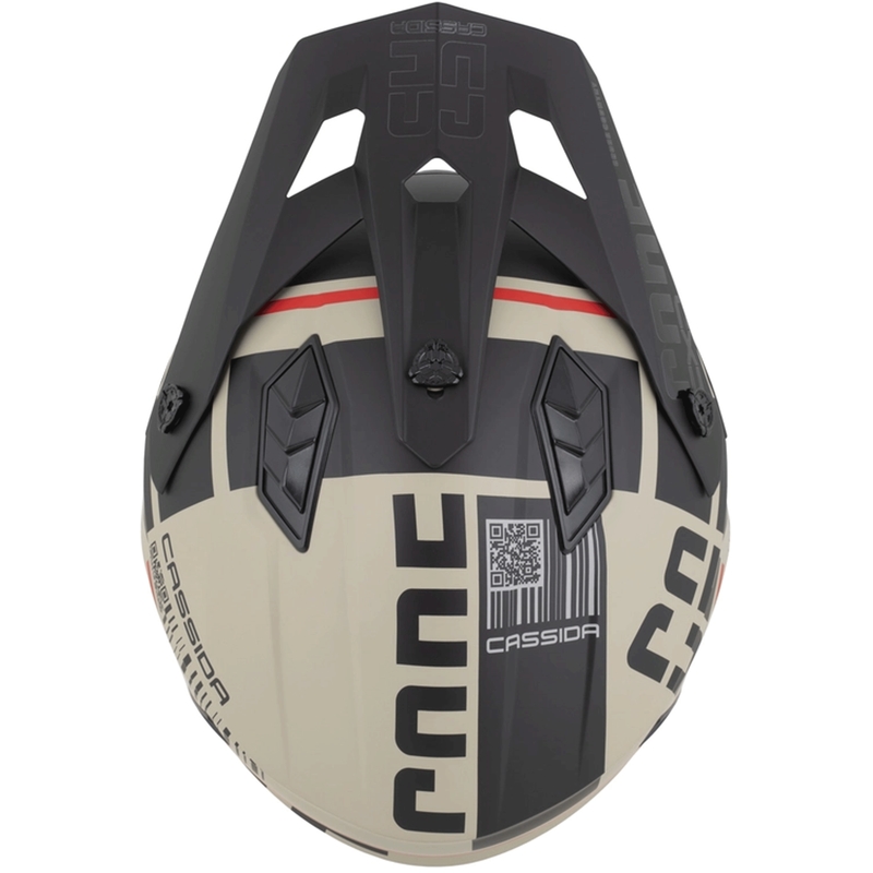 Casco modulare da moto Cassida Cross Country Code sabbia opaca-nero-rosso