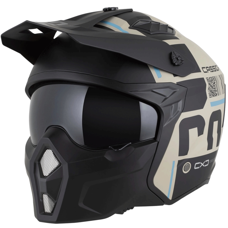 Casco modulare da moto Cross Country Code sabbia opaca-nero azzurro