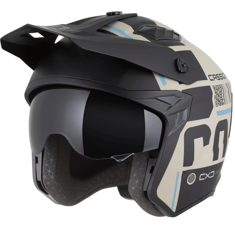 Casco modulare da moto Cross Country Code sabbia opaca-nero azzurro