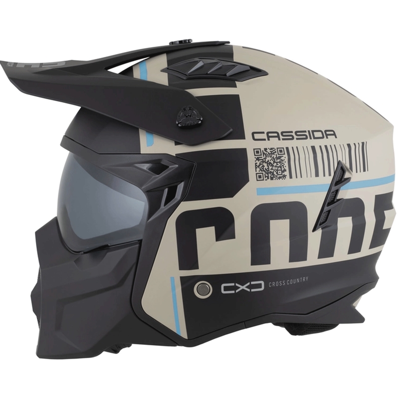 Casco modulare da moto Cross Country Code sabbia opaca-nero azzurro