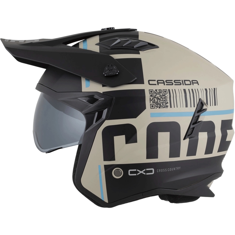 Casco modulare da moto Cross Country Code sabbia opaca-nero azzurro