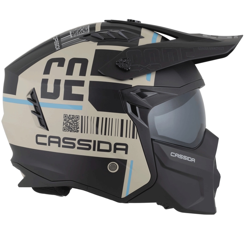 Casco modulare da moto Cross Country Code sabbia opaca-nero azzurro