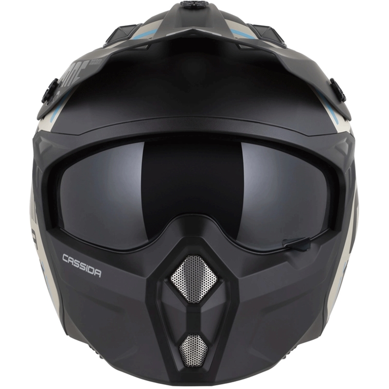 Casco modulare da moto Cross Country Code sabbia opaca-nero azzurro