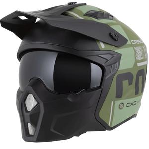 Casco modulare da moto Cassida Cross Country Code verde opaco-grigio-nero