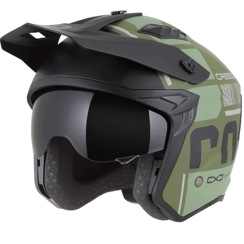 Casco modulare da moto Cassida Cross Country Code verde opaco-grigio-nero
