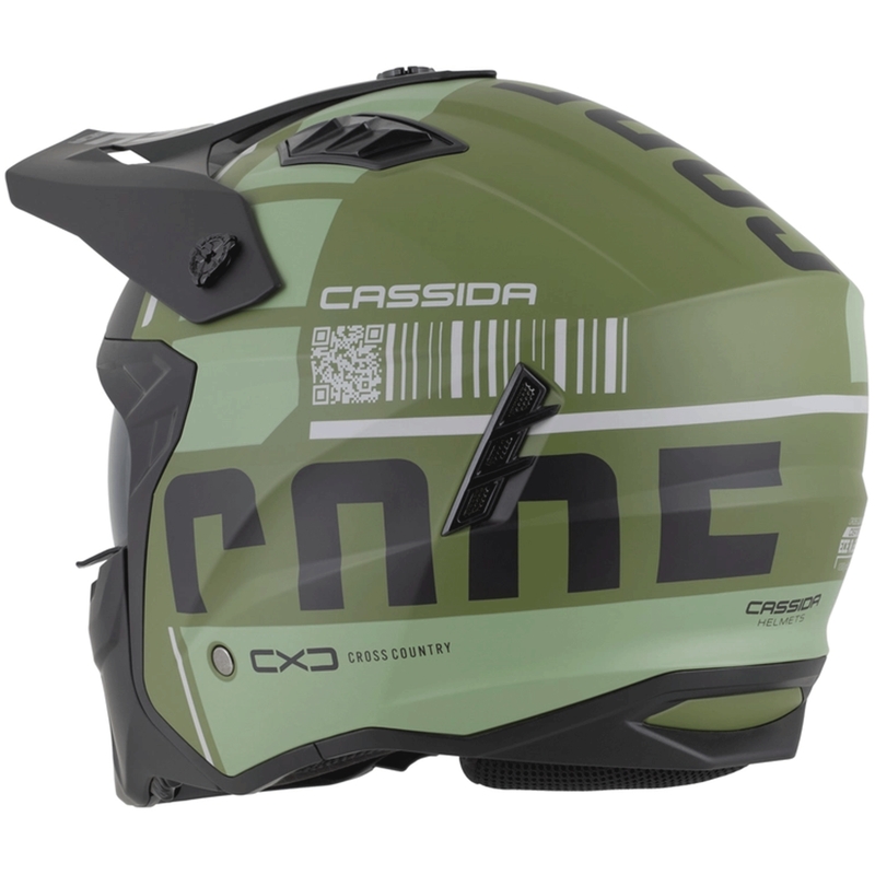 Casco modulare da moto Cassida Cross Country Code verde opaco-grigio-nero