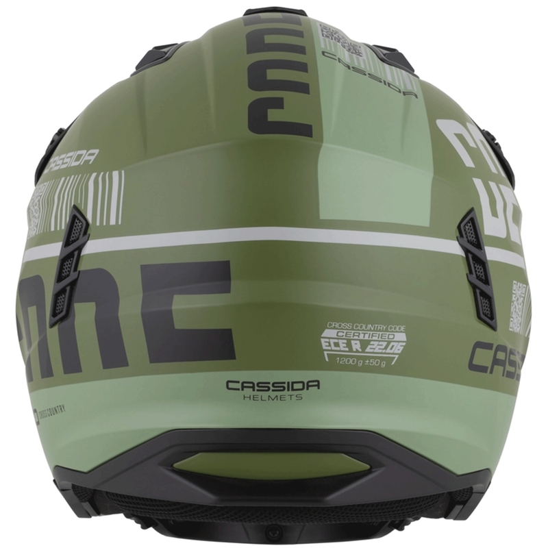 Casco modulare da moto Cassida Cross Country Code verde opaco-grigio-nero