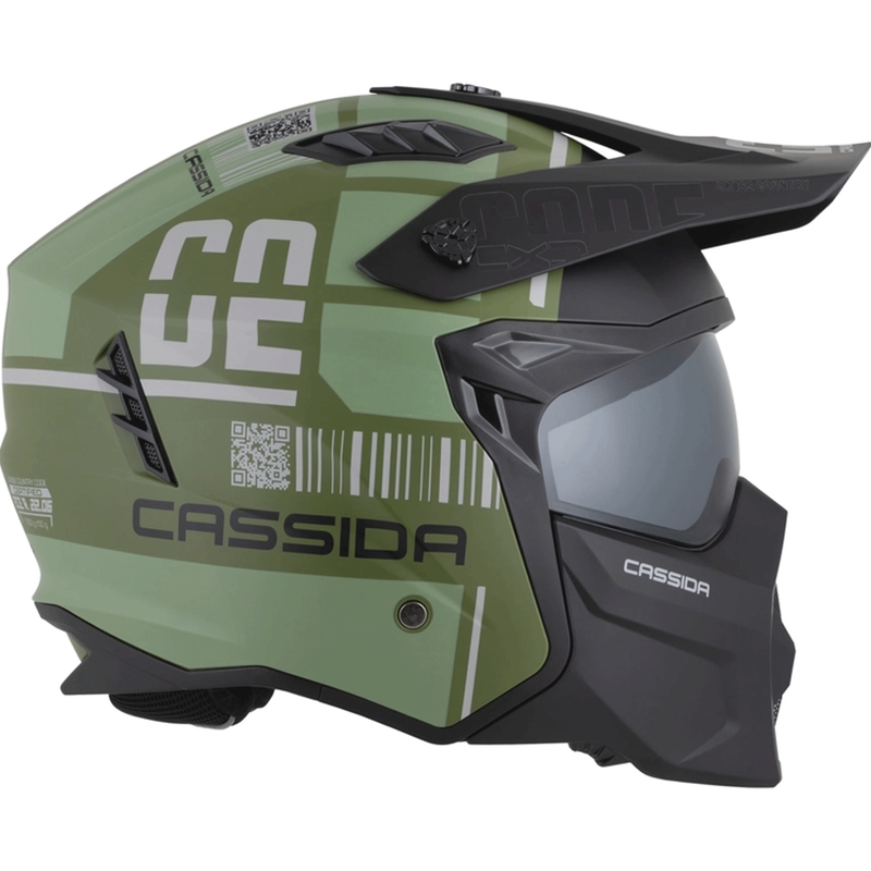 Casco modulare da moto Cassida Cross Country Code verde opaco-grigio-nero