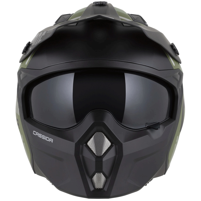 Casco modulare da moto Cassida Cross Country Code verde opaco-grigio-nero