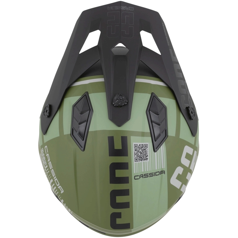 Casco modulare da moto Cassida Cross Country Code verde opaco-grigio-nero