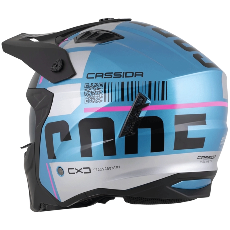 Casco modulare da moto Cassida Cross Country Code blu perla-argento-rosa-nero