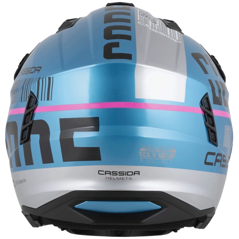 Casco modulare da moto Cassida Cross Country Code blu perla-argento-rosa-nero