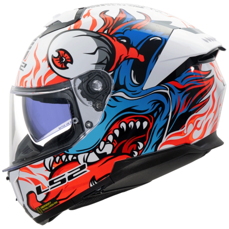 Casco integrale da moto LS2 FF808 Stream II Inferno bianco-blu