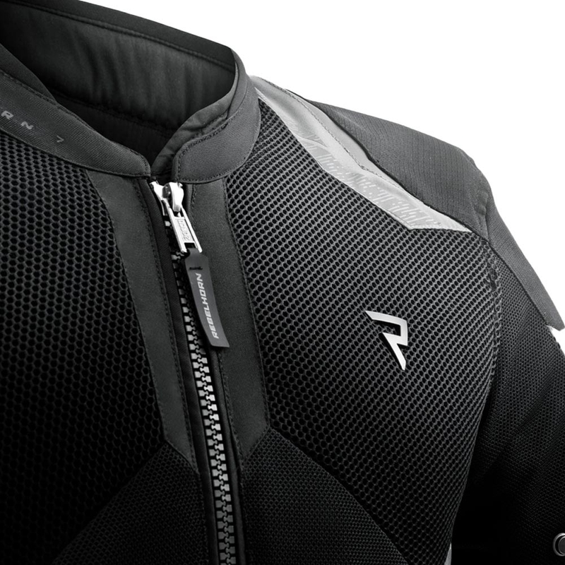 Giacca da motociclista Rebelhorn Jax, nera e grigia.
