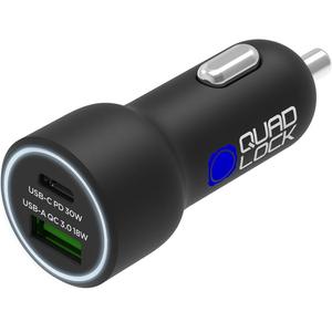 Caricabatterie da auto Quad Lock® 48W USB-C PD + USB-A QC 3.0, nero