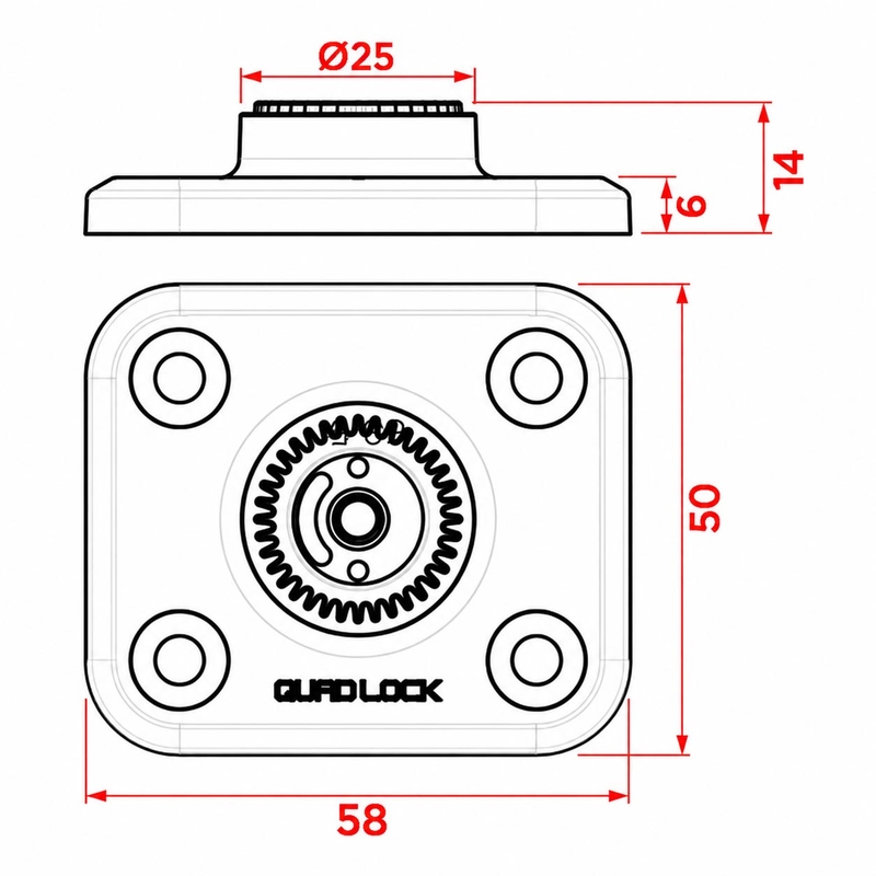 Base piatta Quad Lock® 360 nera