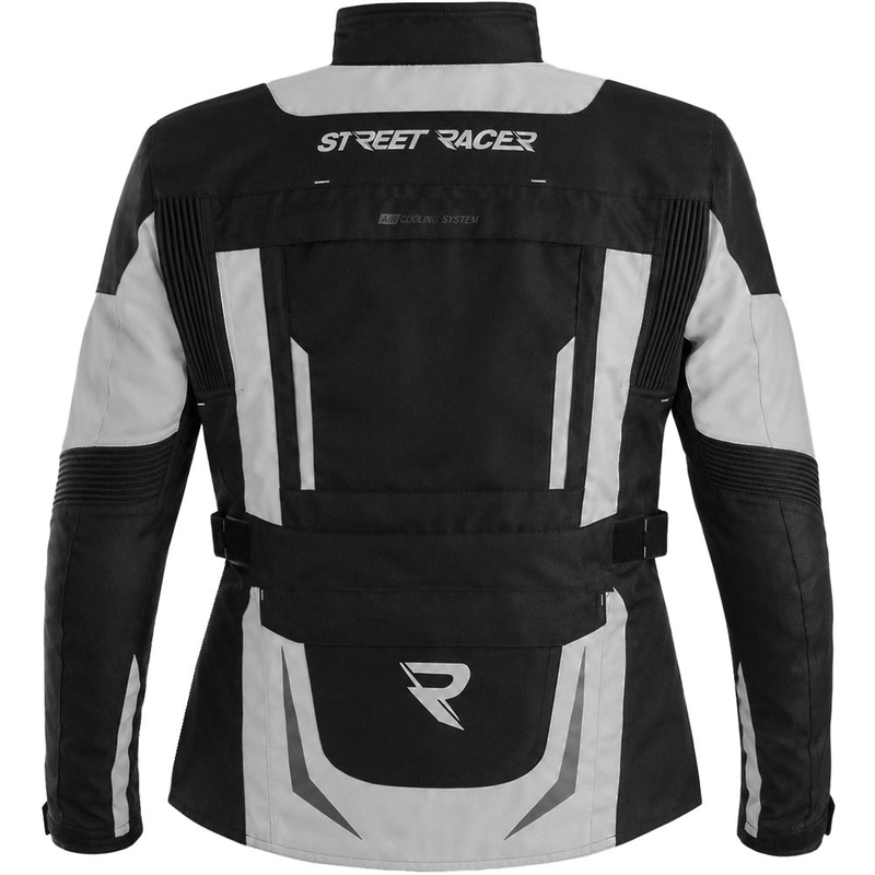 Giacca da motociclista da donna Street Racer Hilax nero-grigio chiaro