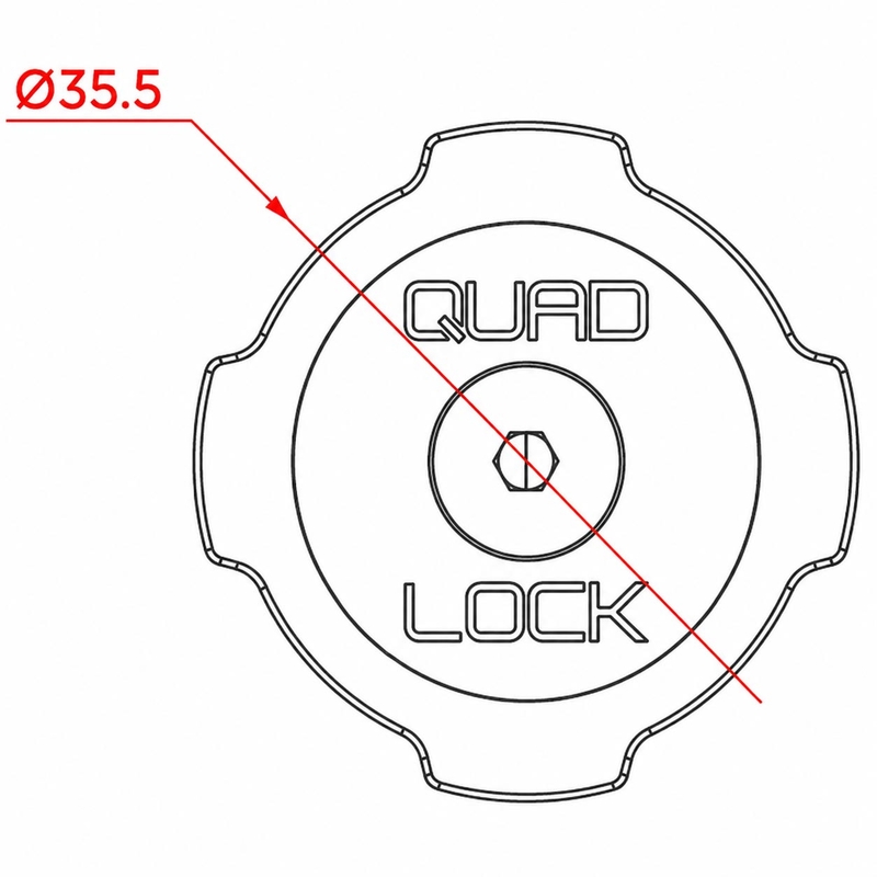 Adattatori Quad Lock® per auto - Tappo a sfera nero