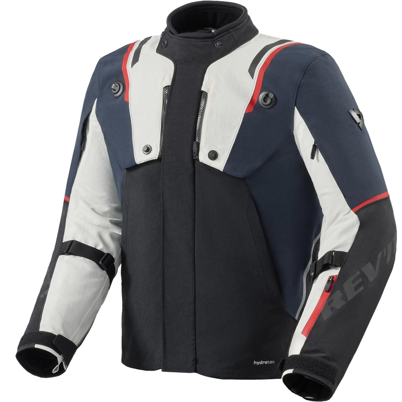 Giacca da moto Revit Fractal H2O blu-bianca