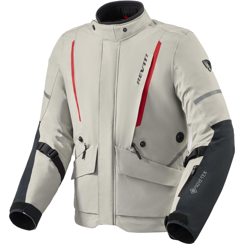 Giacca da moto Revit Vertical 2 GTX grigio-rosso