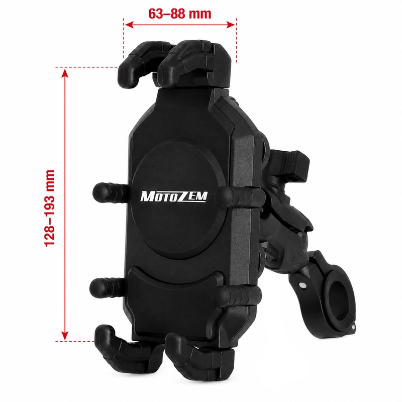 Supporto per cellulare antivibrazione MotoZem Claw, colore nero
