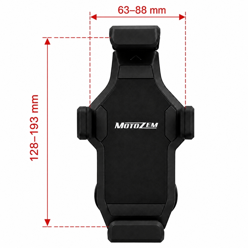 Supporto antivibrazione per moto con blocco MotoZem Grip PRO nero