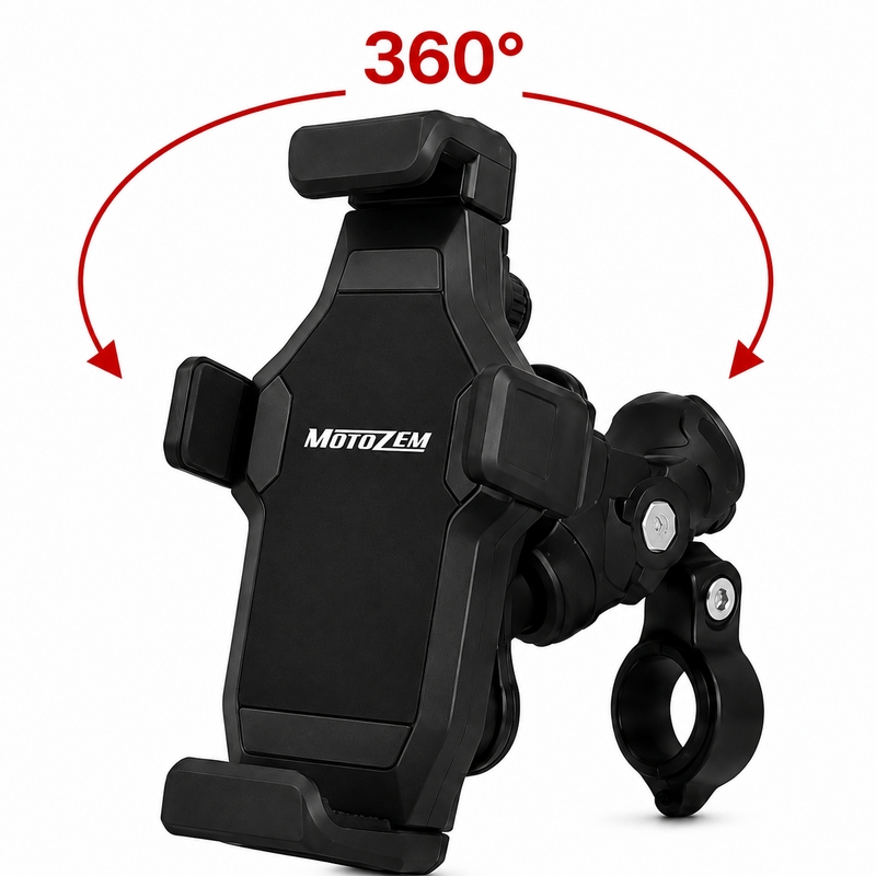 Supporto antivibrazione per moto con blocco MotoZem Grip PRO nero